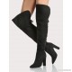 
        Back Lace Up Faux Suede Point Toe Boots BLACK
    