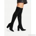 Block Heeled Over The Knee Boots