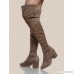 Faux Suede Chunky Heel OTK Boots TAUPE