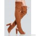 Faux Suede Lace Up Thigh Highs CHESTNUT