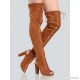 
        Faux Suede Lace Up Thigh Highs CHESTNUT
    