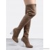 Faux Suede Perspex Heel Tall Boots TAUPE