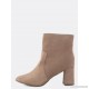 
        Faux Suede Pointy Toe Boots TAUPE
    