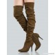 
        Faux Suede Ruched Thigh Highs MOCHA
    