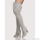 
        Faux Suede Side Zip Up Thigh High Boots LIGHT GREY
    