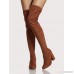 Faux Suede Zip Up Thigh High Boots MOCHA