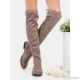 
        Flat Tie Back Suede Thigh Boots TAUPE
    
