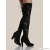 Floral Embroidered Faux Suede Boots BLACK