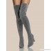 Glitter Fabric Point Toe Thigh High Boots SILVER