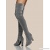 Glitter Fabric Point Toe Thigh High Boots SILVER