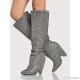 
        Glitter Slouchy Booties PEWTER
    