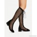 Lace Up Knee High Sheer Boots