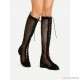 
        Lace Up Knee High Sheer Boots
    