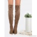 Lace Up Stiletto Thigh Boots TAUPE