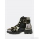 
        Lace Up Utility Boots with Gold Accents BLACK
    