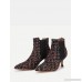 Mixed Pattern Court Heeled Ankle Boots