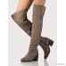Over The Knee Faux Suede Boots TAUPE