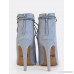 Pastel Cut Out Peep Toe Booties STORM BLUE