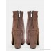 Peep Toe Chunky Ankle Booties TAUPE