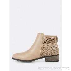 Perforated Shaft Zip Up Bootie STONE