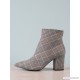 
        Plaid Pointed Toe Booties
    