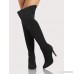 Point Toe Faux Suede Thigh High Heel Boots BLACK