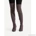 Pointed Toe Block Heeled Thigh High Boots