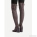 Pointed Toe Block Heeled Thigh High Boots