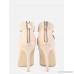 Pointy Toe Cut Out Booties NUDE
