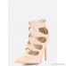 Pointy Toe Cut Out Booties NUDE