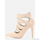 
        Pointy Toe Cut Out Booties NUDE
    