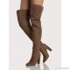 
        Pointy Toe Cylinder Heel Thigh High Boots DARK TAUPE
    