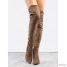 Pointy Toe Stiletto Thigh Boots TAUPE