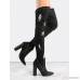Pointy Toe Stitched Jean Boots BLACK