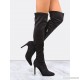 
        Pointy Toe Suede Stiletto Boots BLACK
    