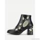 
        PU Leaf Embroidery Ankle Boots
    