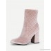 Quilted Design Side Zipper Ankle Boots