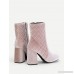 Quilted Design Side Zipper Ankle Boots