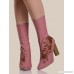 Rose Embroidered Sock Booties ASH ROSE