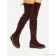 
        Round Toe Flat Over Knee Boots
    