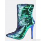 
        Sequin Pointed Toe Ankle Boots MULTI GREEN
    