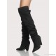 
        Slouch Point Toe Thigh High Boots BLACK
    