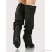 Slouchy Faux Suede Knee High Boots BLACK