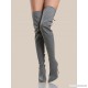 
        Solid Point Toe Thigh High Boots GREY
    
