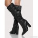 Sparkle Slouchy Knee High Boots BLACK