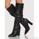 
        Sparkle Slouchy Knee High Boots BLACK
    