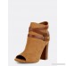 Strappy Peep Toe Booties NATURAL