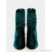 Velvet Crystal Heel Ankle Boots EMERALD