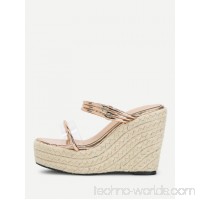 Clear Detail Woven Wedge Sandals