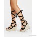 Criss Cross Lace Up Espadrille Wedges
